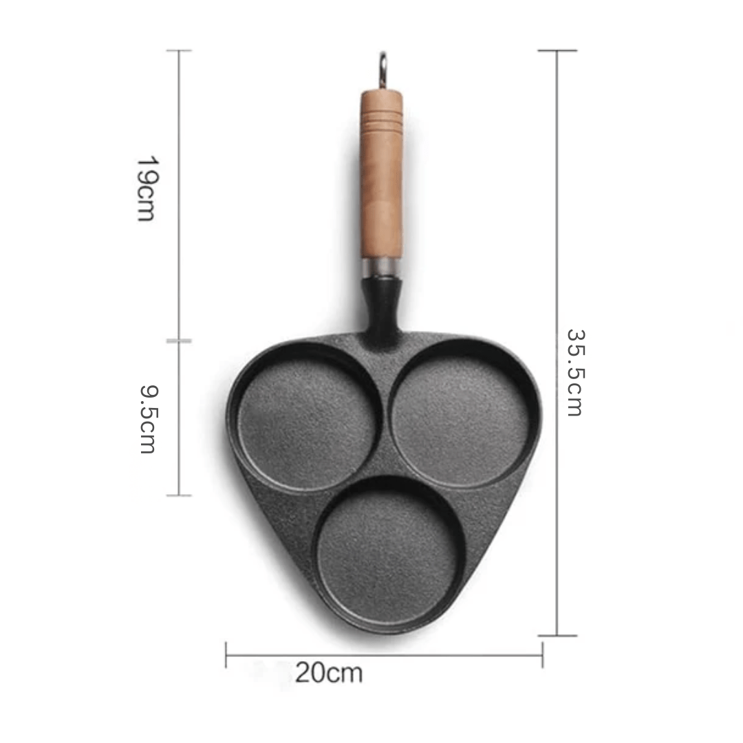 3-In-1 Cast Iron Cooking Pan (19cm)