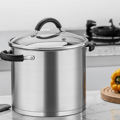 Stainless Steel Deep Cooking Pot with Lid (7.5L)
