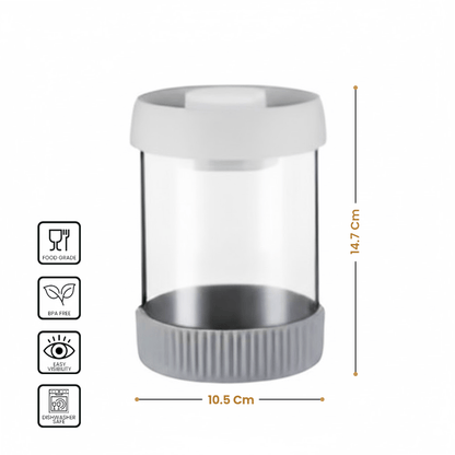 Premium Microwave Safe Borosilicate Glass Canister with Vacuum Lid