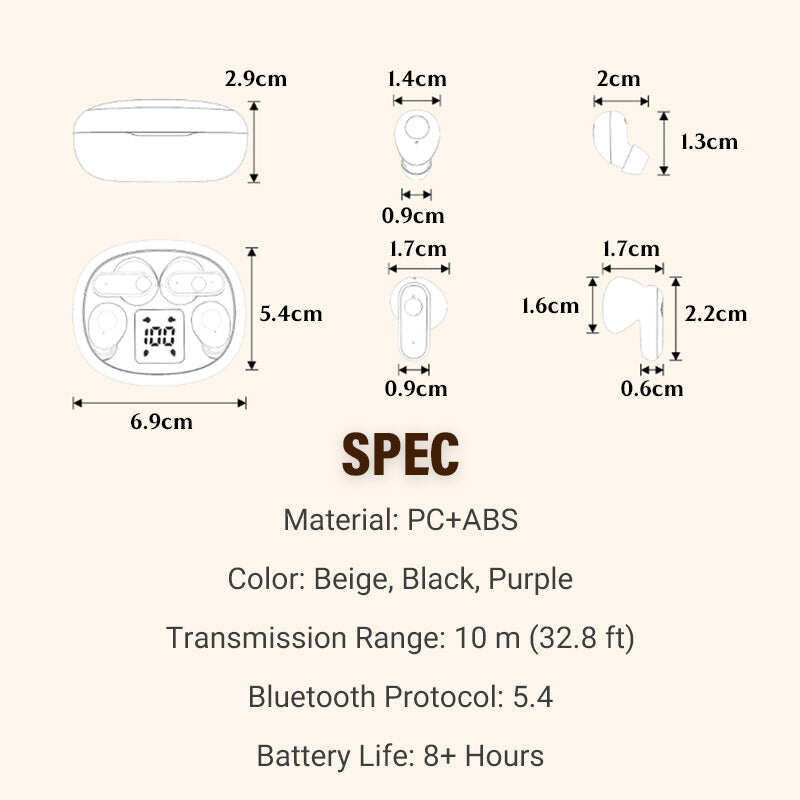 Dual-Pair Wireless Bluetooth Headset with LED Charging Case