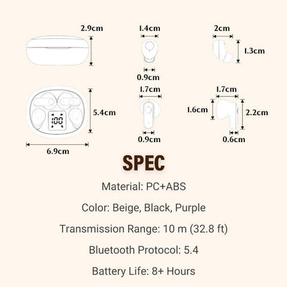 Dual-Pair Wireless Bluetooth Headset with LED Charging Case