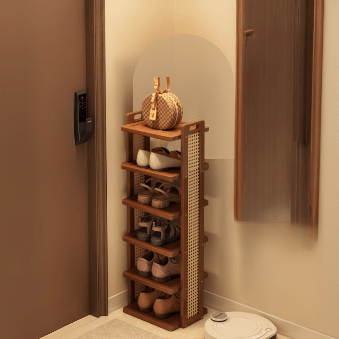 Six-Layer Bamboo Entryway Shoe Storage Rack
