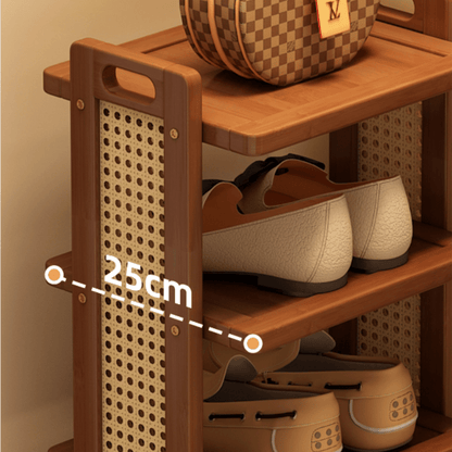 Six-Layer Bamboo Entryway Shoe Storage Rack