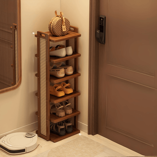 Six-Layer Bamboo Entryway Shoe Storage Rack