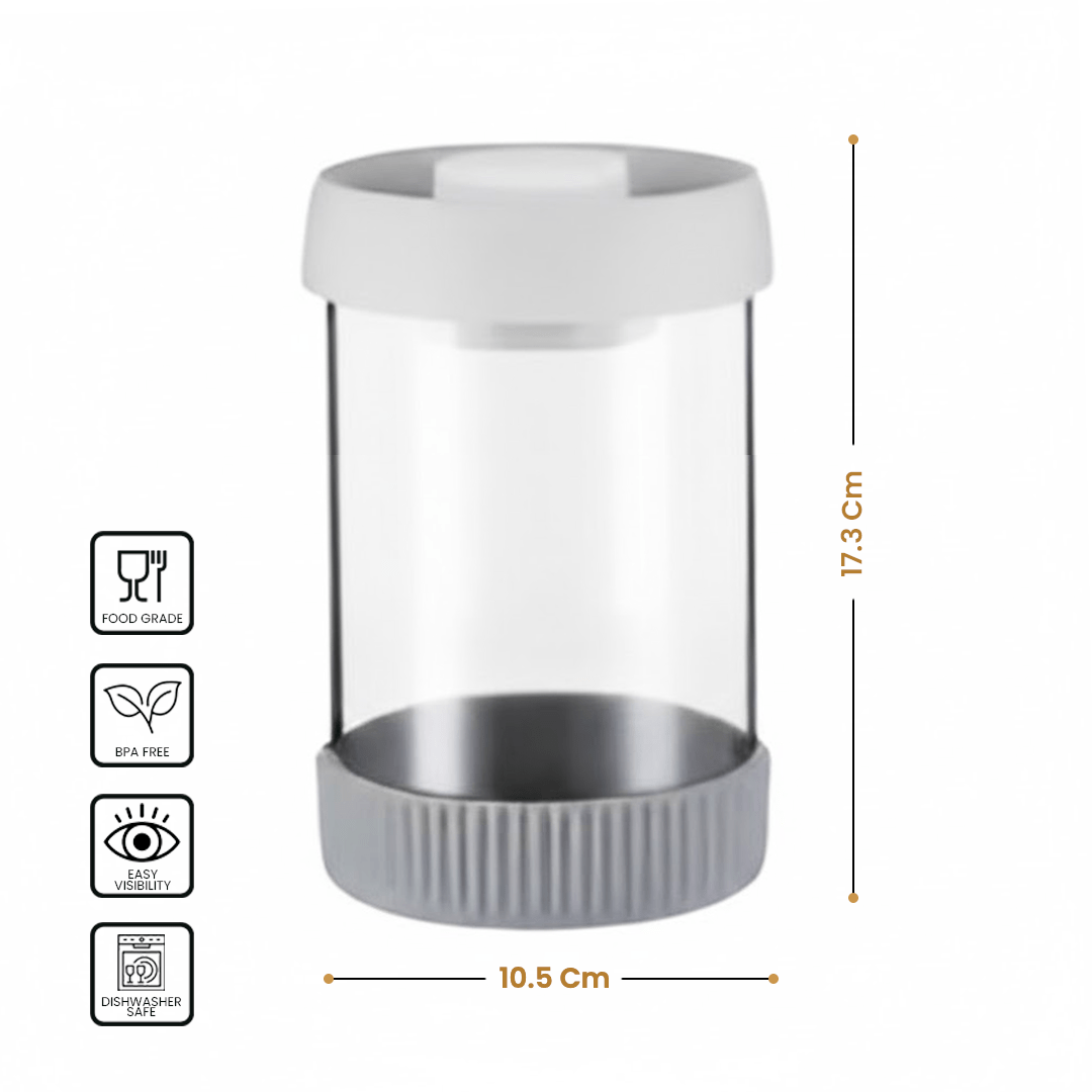 Premium Microwave Safe Borosilicate Glass Canister with Vacuum Lid